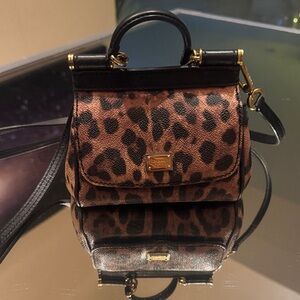 Dolce & Gabbana Leopard Mini Sicily Crossbody Bag